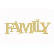 Basic Shape Word MDF Cutout Family Style 2 - Unfinished For DIY