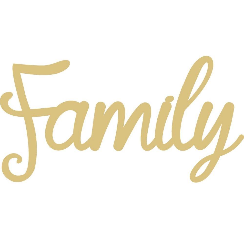 Basic Shape Script MDF Cutout Family Style 3 - Unfinished For DIY