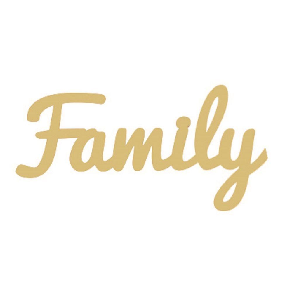 Basic Shape Word MDF Cutout Family Style 5 - Unfinished For DIY