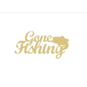 Basic Shape Script MDF Cutout Gone Fishing - Unfinished For DIY