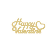 Basic Shape Word MDF Cutout Happy Valentine With Heart - Unfinished For DIY