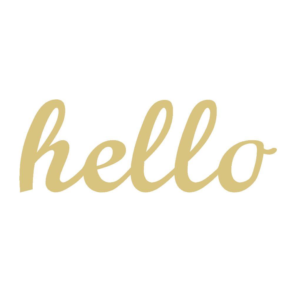 Basic Shape Hello MDF Cutout Hello Style 1 - Unfinished For DIY