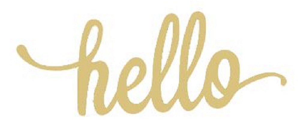 Basic Shape Word Hello MDF Cutout - Unfinished For DIY
