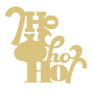 Basic Shape Word Art MDF Cutout Ho Ho Ho - Unfinished For DIY
