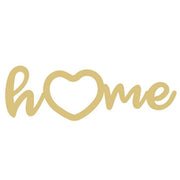 Basic Shape Word MDF Cutout Home With Heart Style 1 - Unfinished For DIY