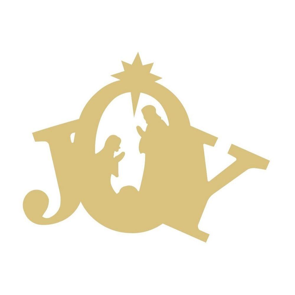 Basic Shape Joy MDF Cutout Joy Nativity Silhouette - Unfinished For DIY