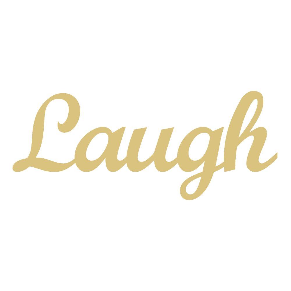 Basic Shape Word MDF Cutout Laugh Style 1 - Unfinished For DIY