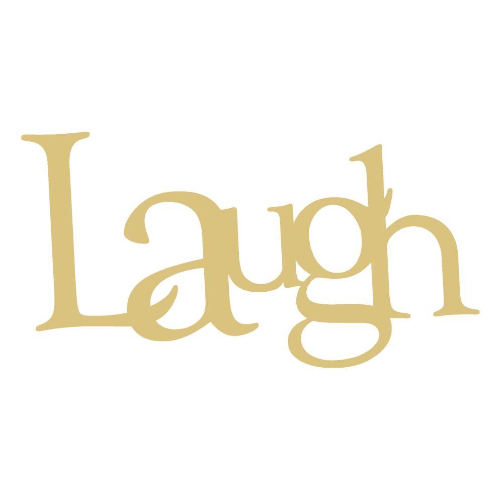 Basic Shape Word MDF Cutout Laugh Style 9 - Unfinished For DIY