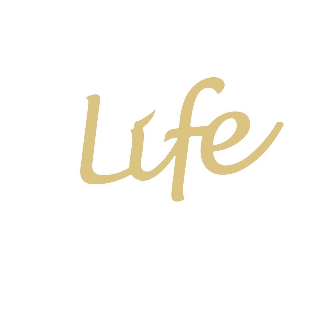 Basic Shape Word MDF Cutout Life - Unfinished For DIY