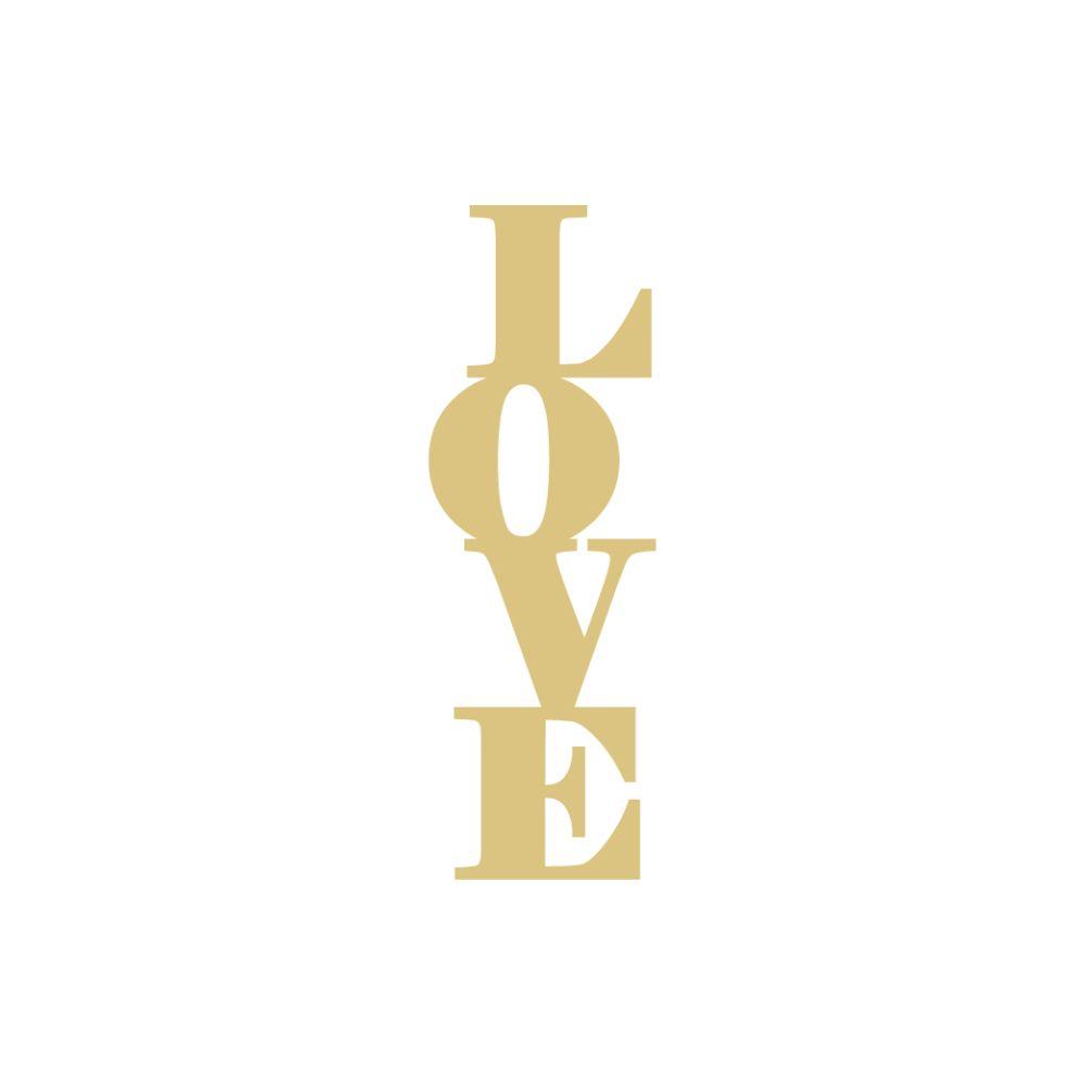 Basic Shape Word MDF Cutout Love Style 11 - Unfinished For DIY