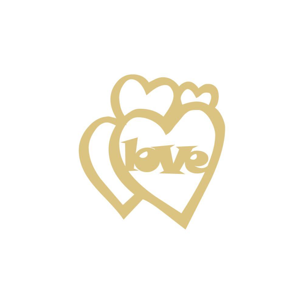Basic Shape Four Hearts MDF Cutout Love Intertwined Hearts - Unfinished For DIY
