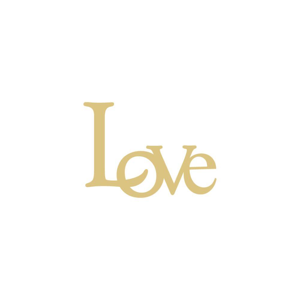 Basic Shape Word MDF Cutout Love Style 9 - Unfinished For DIY