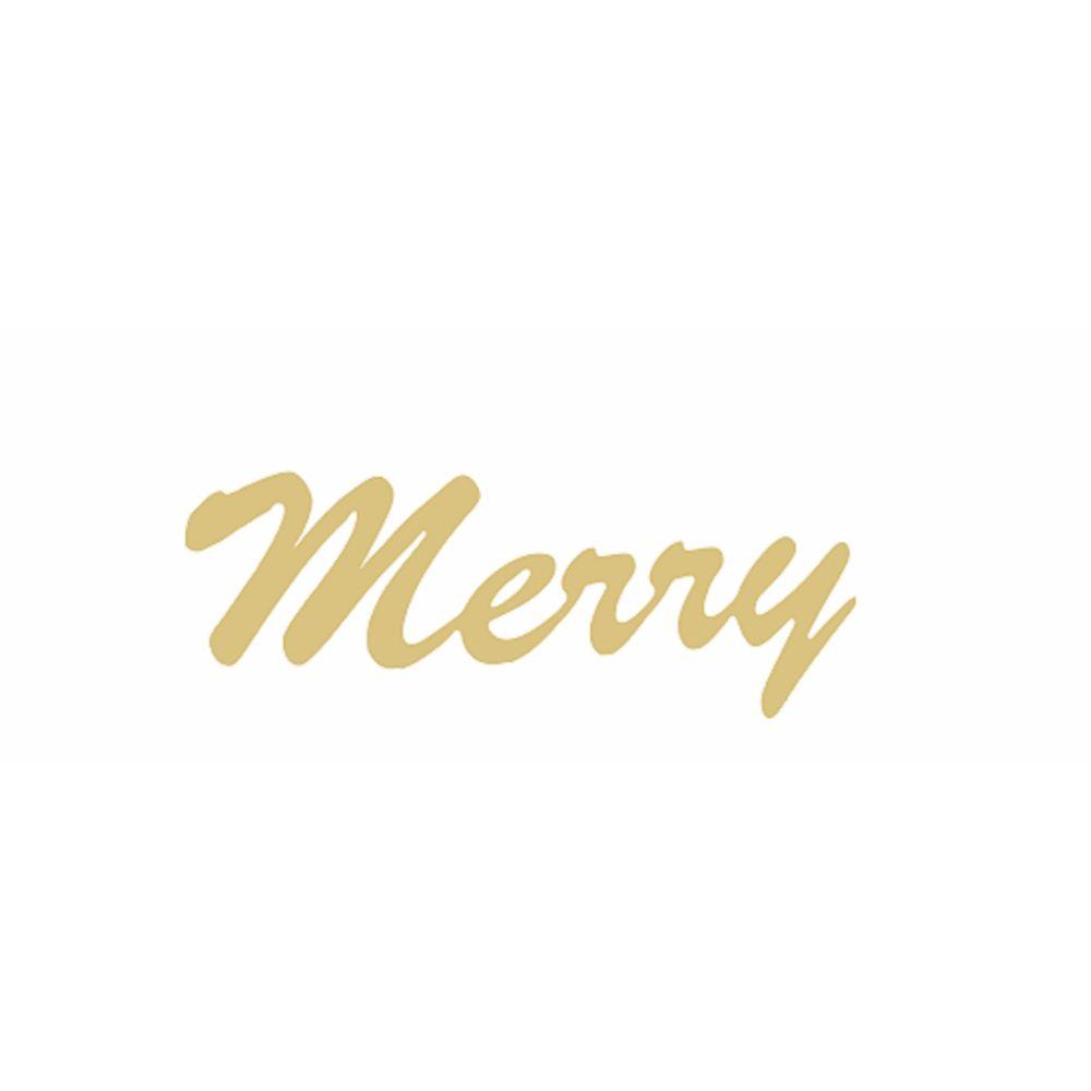 Basic Shape Word MDF Cutout Merry - Unfinished For DIY