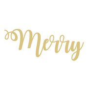 Basic Shape Word MDF Cutout Merry Script - Unfinished For DIY