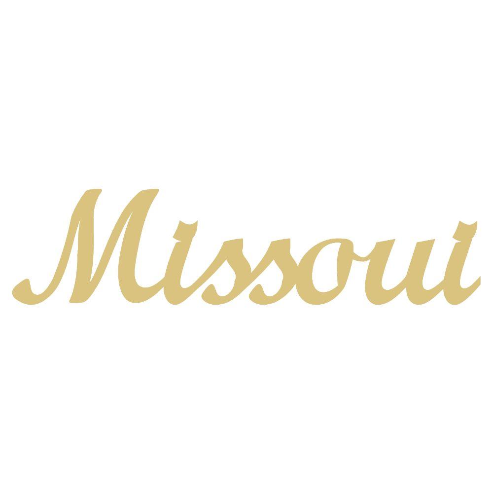 Basic Shape Script Word MDF Cutout Missoui - Unfinished For DIY