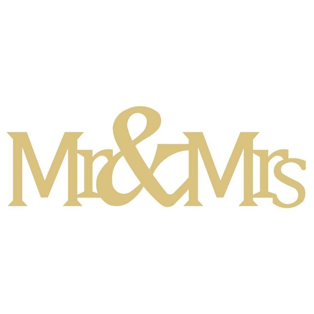 Basic Shape Word MDF Cutout Mr & Mrs Style 1 - Unfinished For DIY