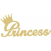 Basic Shape Word MDF Cutout Princess Crown Script - Unfinished For DIY