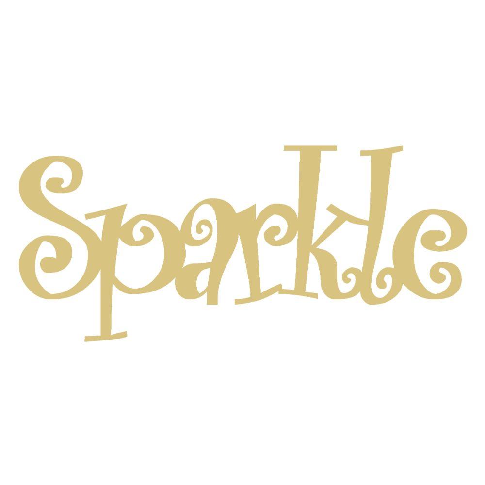 Basic Shape Word MDF Cutout Sparkle - Unfinished For DIY