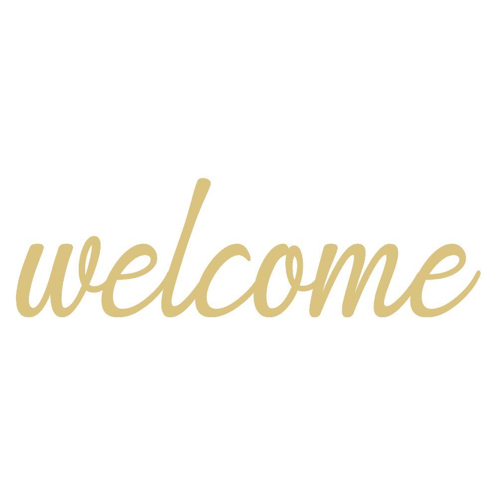 Basic Shape Word MDF Cutout Welcome Style 4 - Unfinished For DIY