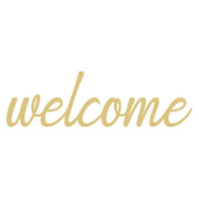 Basic Shape Word MDF Cutout Welcome Style 4 - Unfinished For DIY