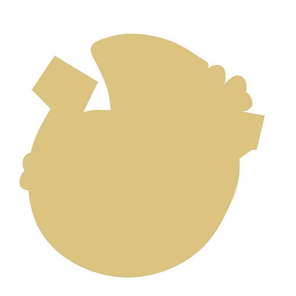 Basic Shape Round MDF Cutout Leprechaun Silhouette - Unfinished For DIY