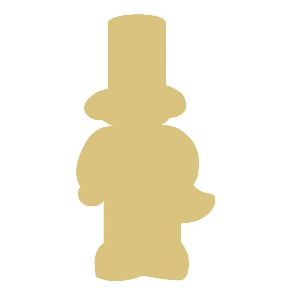 Basic Shape Liberty Man MDF Cutout Top Hat Silhouette - Unfinished For DIY