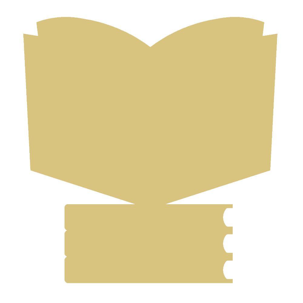 Basic Shape Open Book MDF Cutout Library Books Silhouette - Unfinished For DIY
