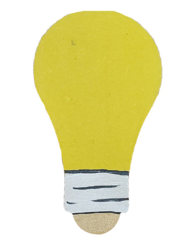 Basic Shape Light Bulb MDF Cutout Silhouette Style 3 - Unfinished For DIY