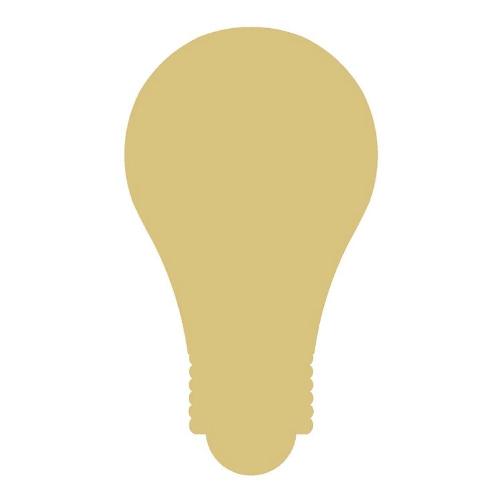 Basic Shape Light Bulb MDF Cutout Silhouette Style 3 - Unfinished For DIY