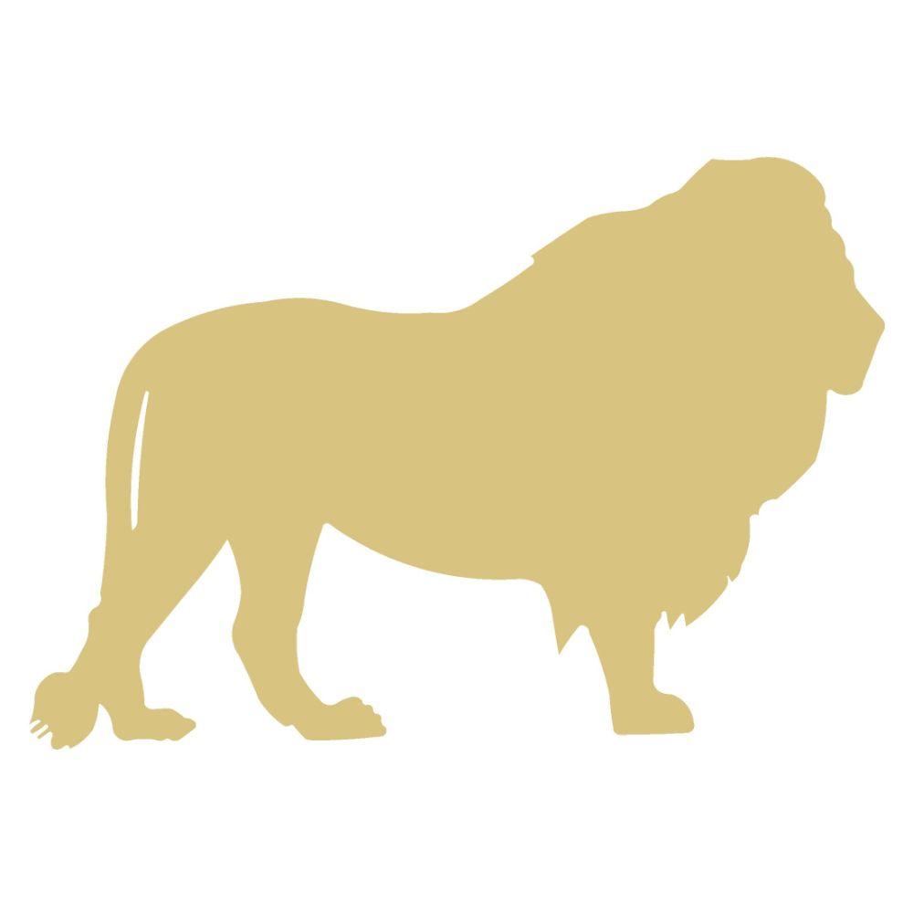 Basic Shape Lion MDF Cutout Silhouette  - Unfinished For DIY