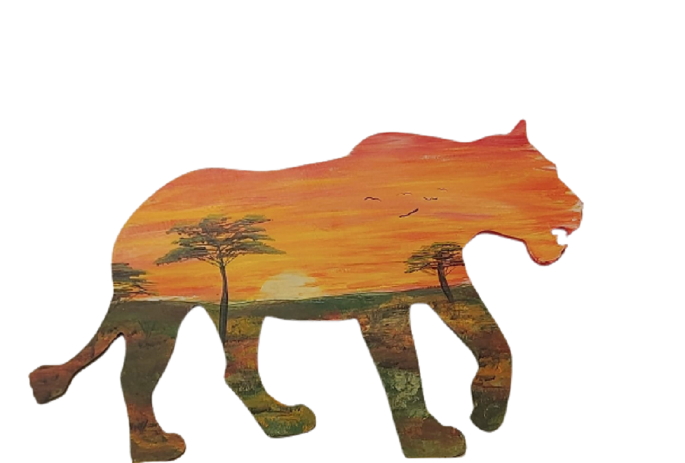 Basic Shape Lioness MDF Cutout Silhouette - Unfinished For DIY