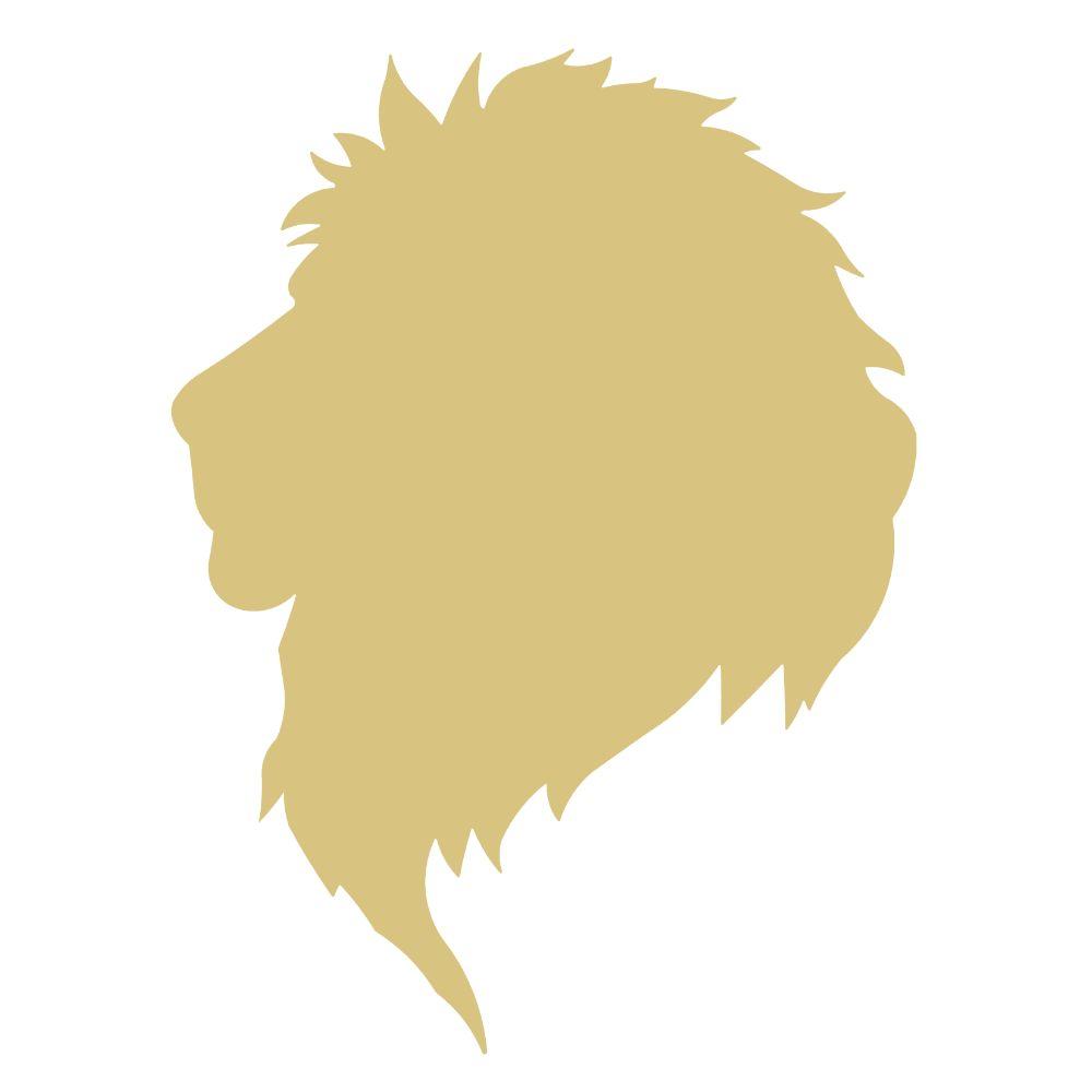 Basic Shape Lion Head MDF Cutout Silhouette Style 2 - Unfinished For DIY