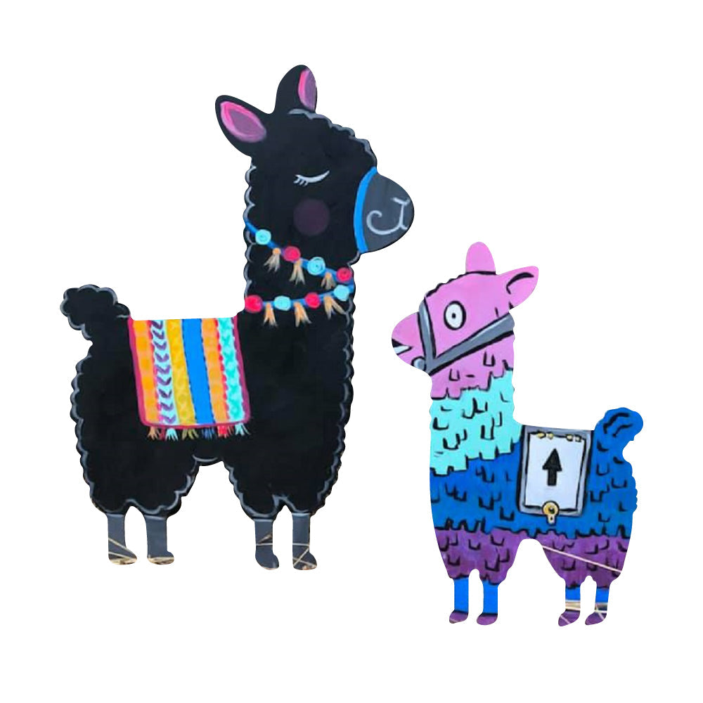 Design By Line Llama MDF Cutout Beaded Necklace With Saddle Blanket Detailing - Unfinished For DIY