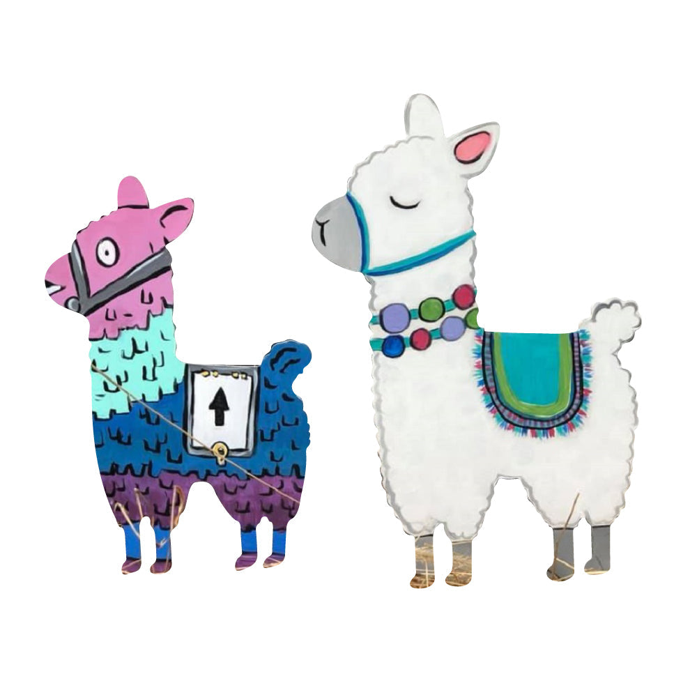 Design By Line Llama MDF Cutout Beaded Necklace With Saddle Blanket Detailing - Unfinished For DIY