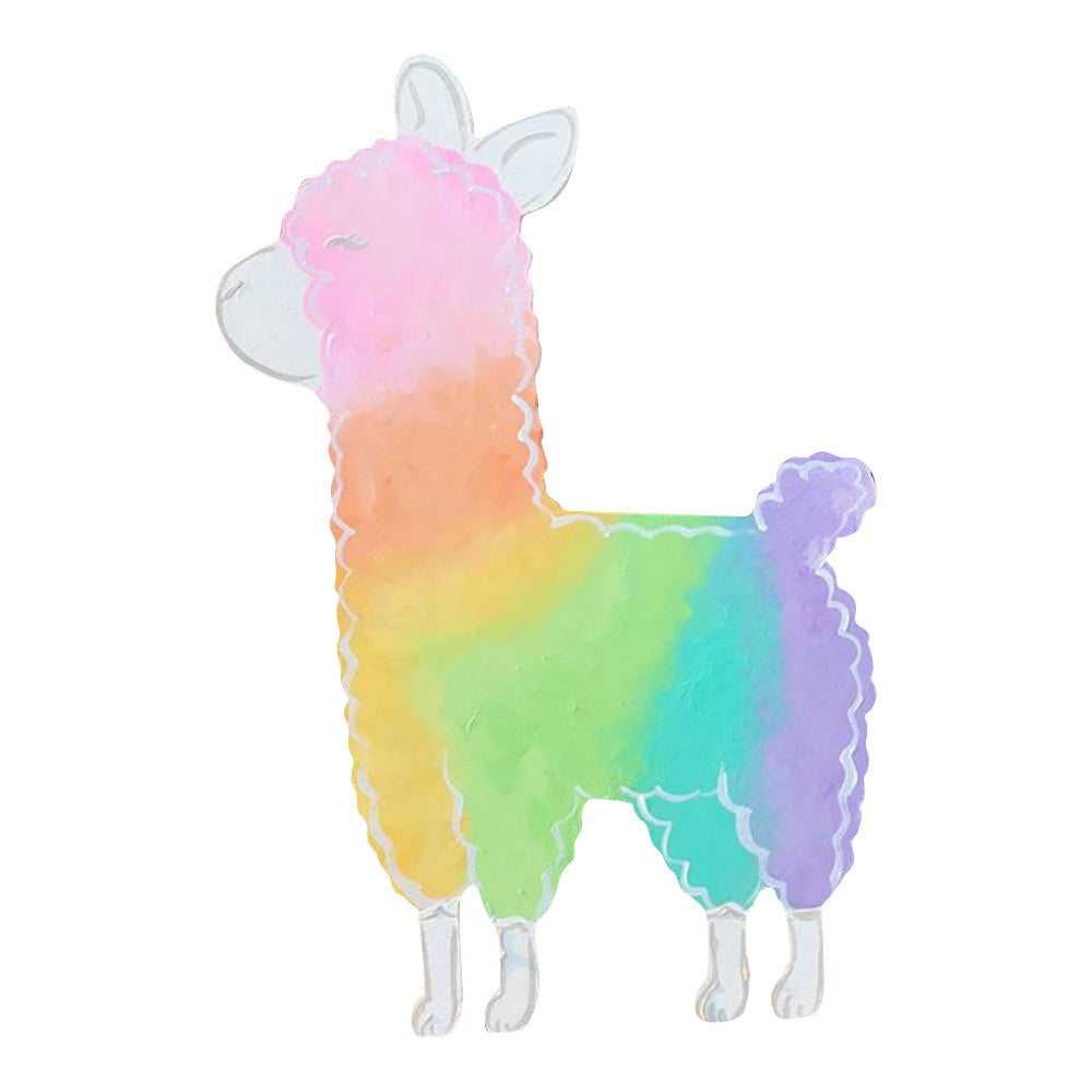 Design By Line Llama MDF Cutout Beaded Necklace With Saddle Blanket Detailing - Unfinished For DIY