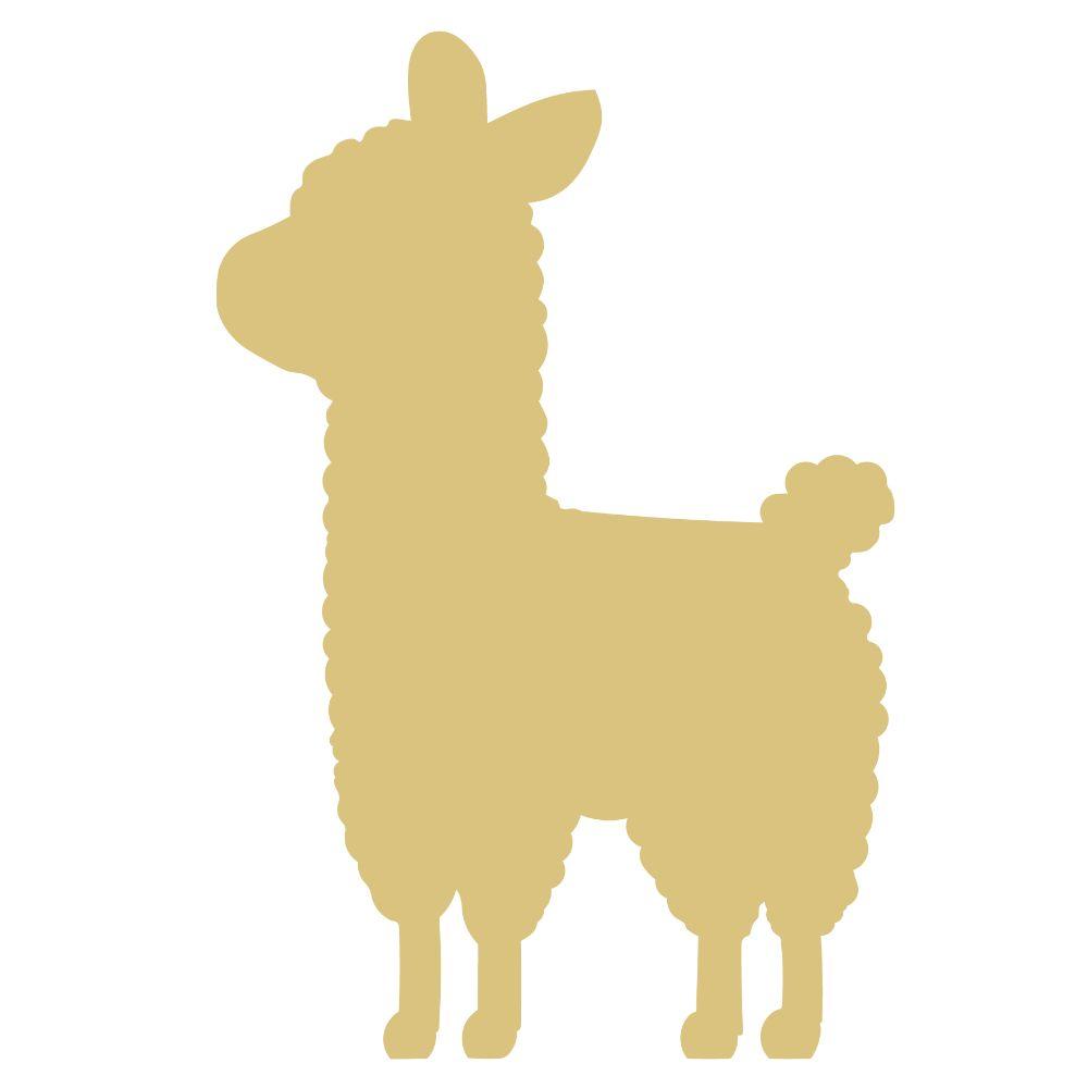 Basic Shape Llama MDF Cutout Silhouette Style 2 - Unfinished For DIY