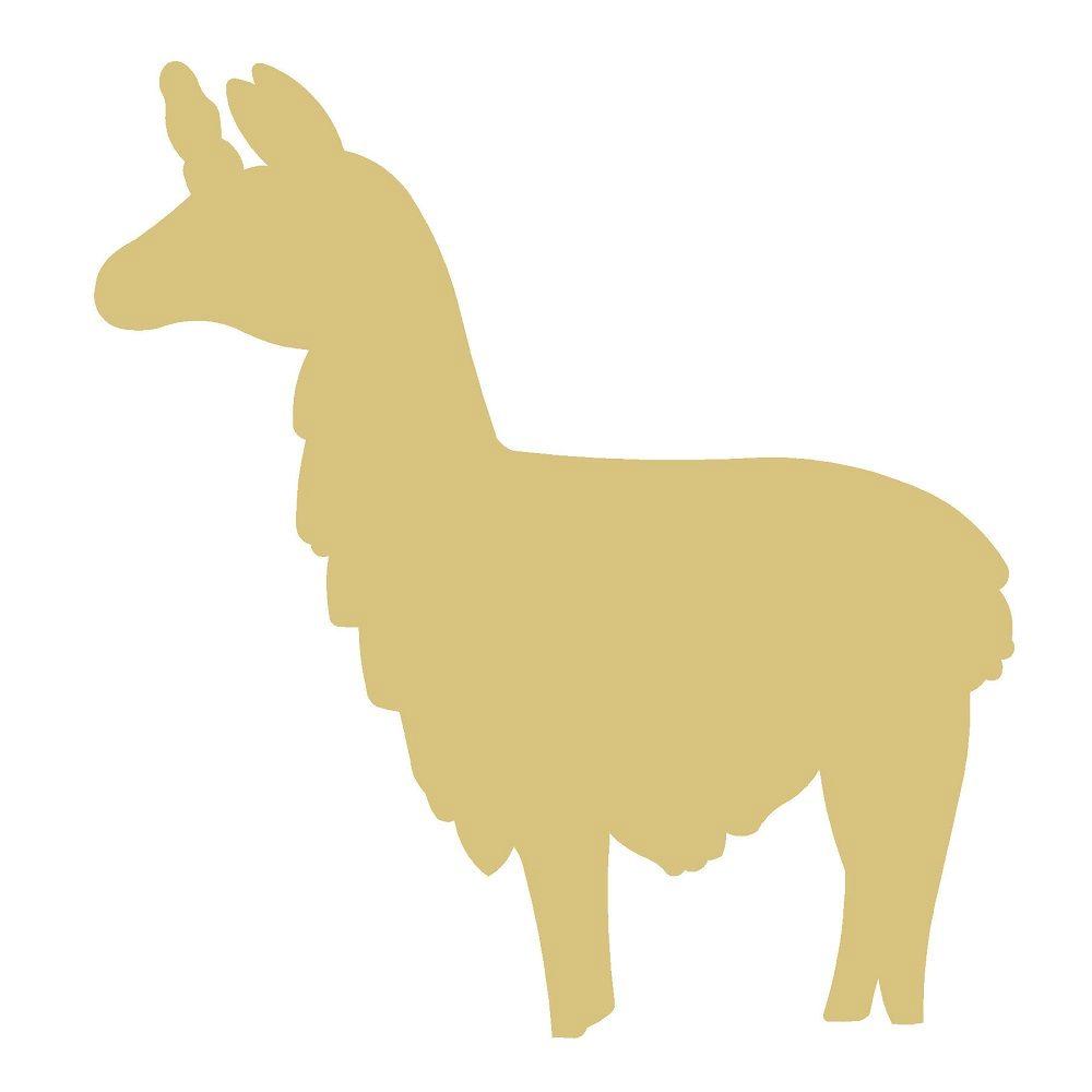 Basic Shape Llama MDF Cutout Silhouette Style 1 - Unfinished For DIY