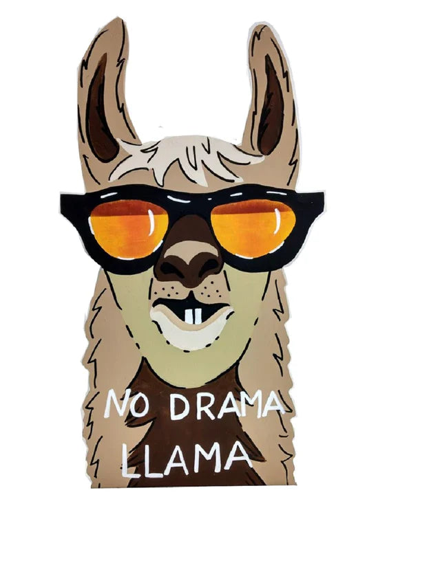 Design By Line Llama Head MDF Cutout Silhouette - Unfinished For DIY