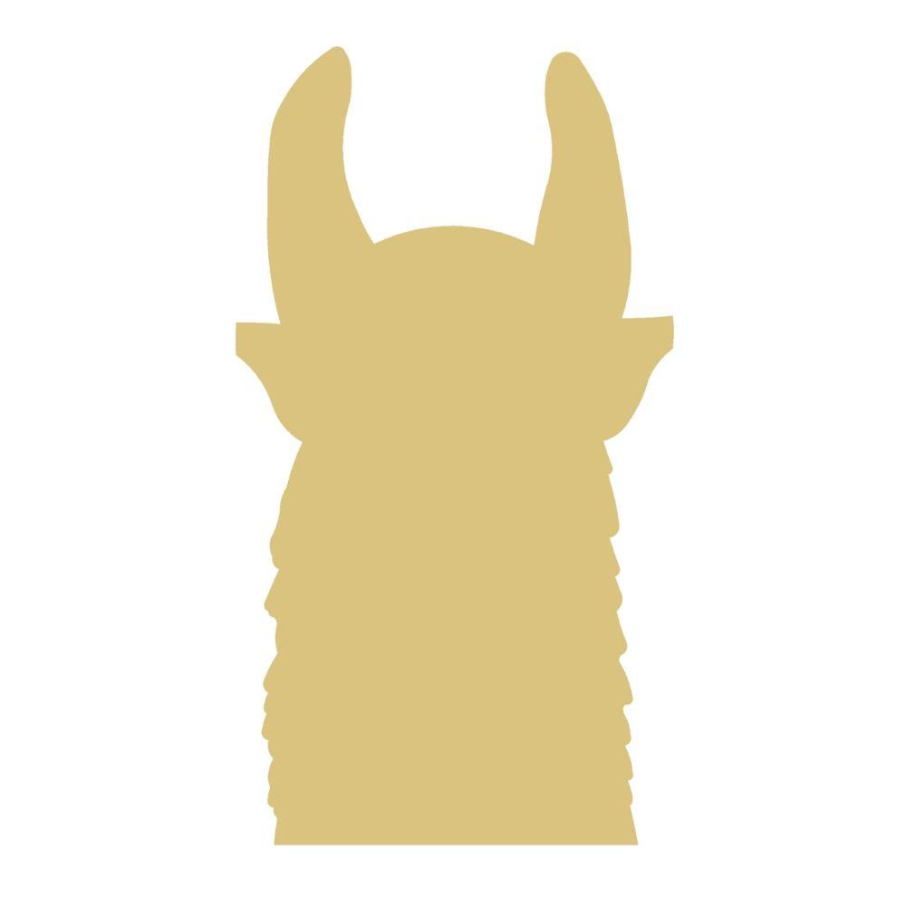 Basic Shape Llama Head MDF Cutout Silhouette - Unfinished For DIY
