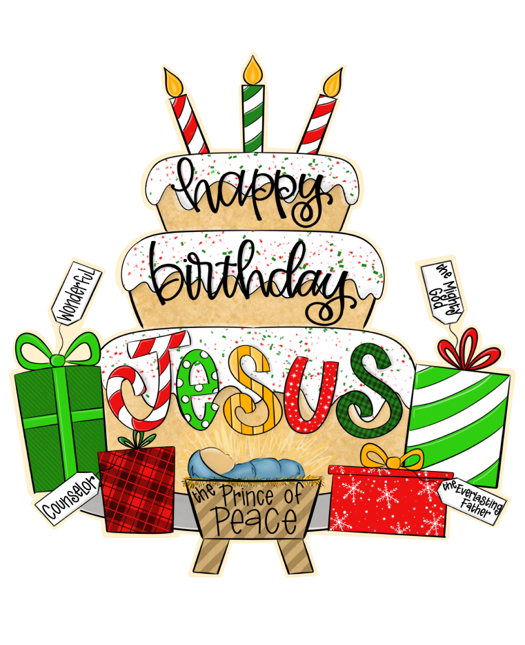 LULU'S PAINTBRUSH HAPPY BIRTHDAY JESUS CAKE