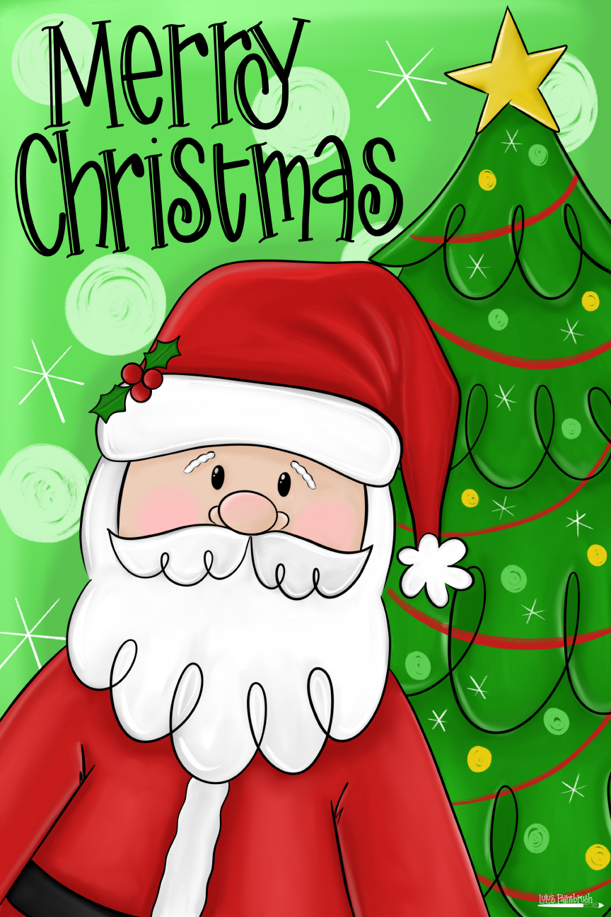 LULU'S PAINTBRUSH MERRY CHRISTMAS SANTA