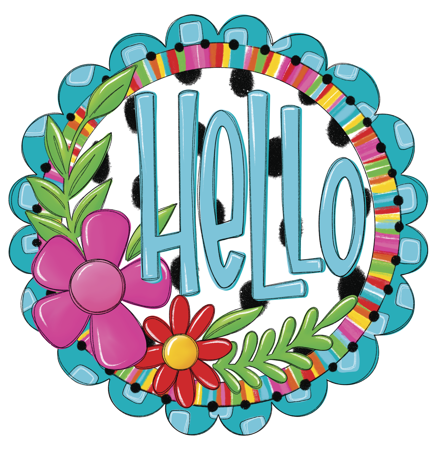 LULU'S PAINTBRUSH BRIGHT HELLO FLORAL