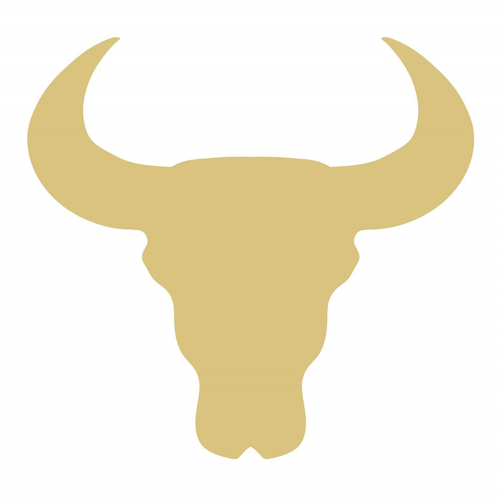 Basic Shape Longhorn Skull MDF Cutout Silhouette - Unfinished For DIY