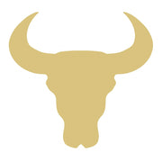Basic Shape Longhorn Skull MDF Cutout Silhouette - Unfinished For DIY