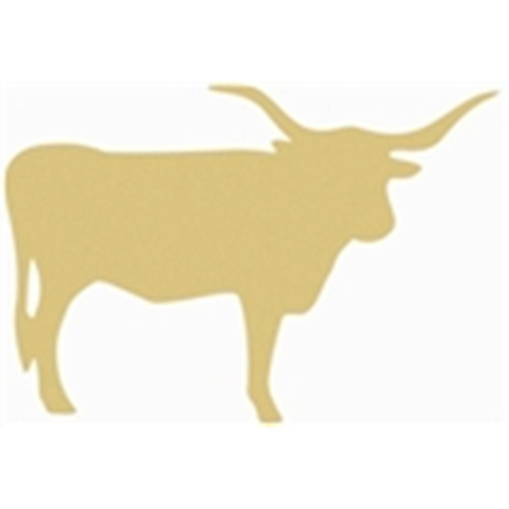 Basic Shape Long Horn Cow MDF Cutout Silhouette - Unfinished For DIY