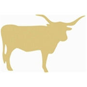 Basic Shape Long Horn Cow MDF Cutout Silhouette - Unfinished For DIY