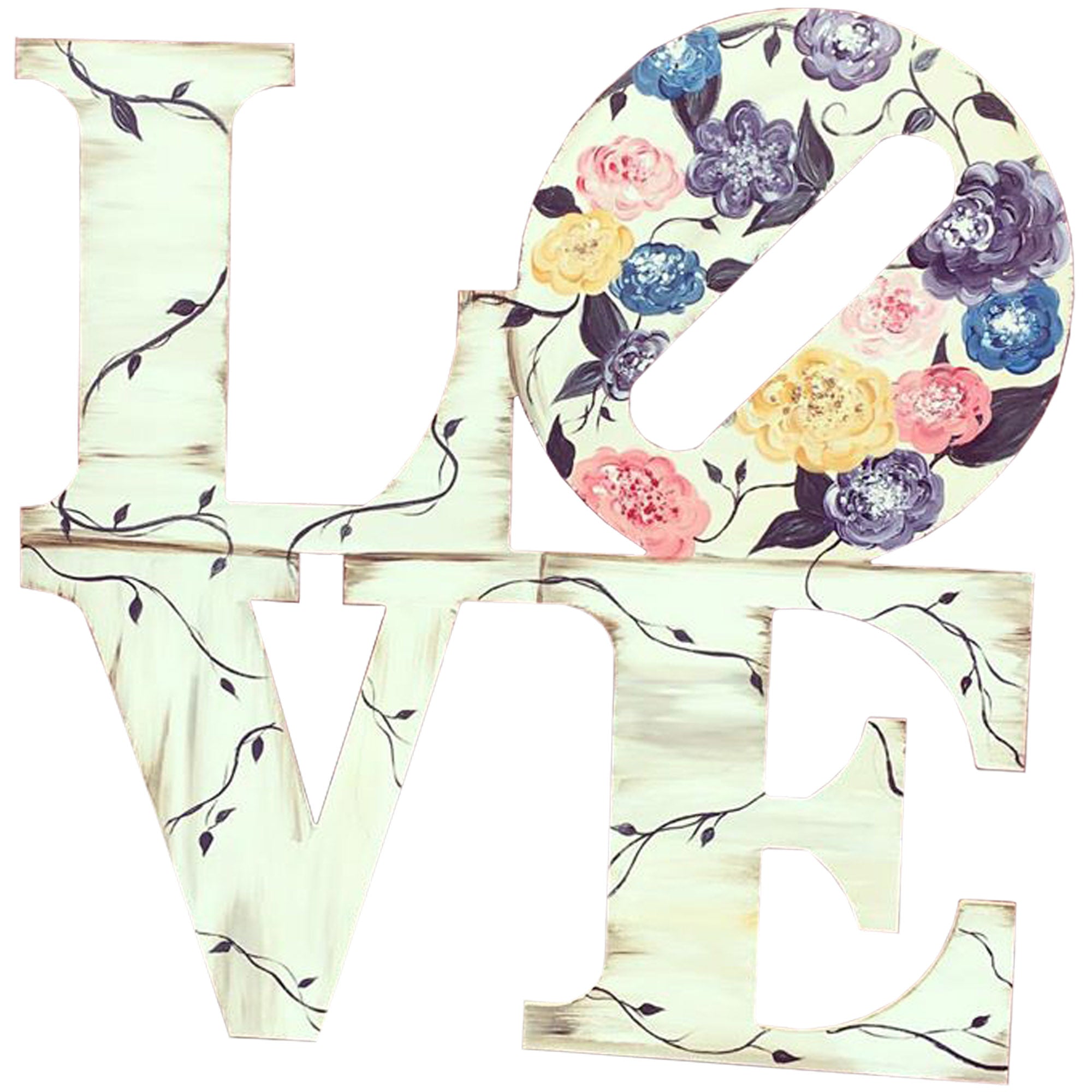 Basic Shape Love MDF Cutout Slanted O - Unfinished For DIY