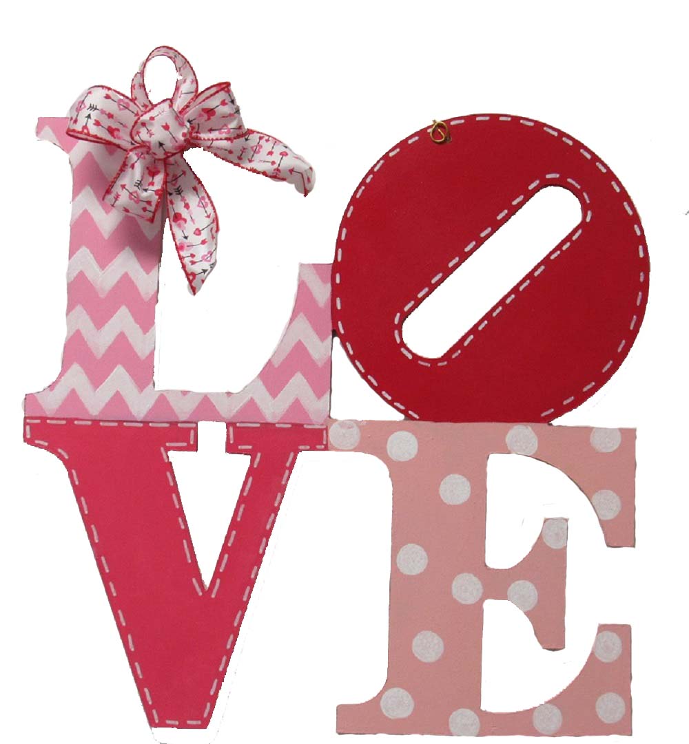Basic Shape Love MDF Cutout Slanted O - Unfinished For DIY