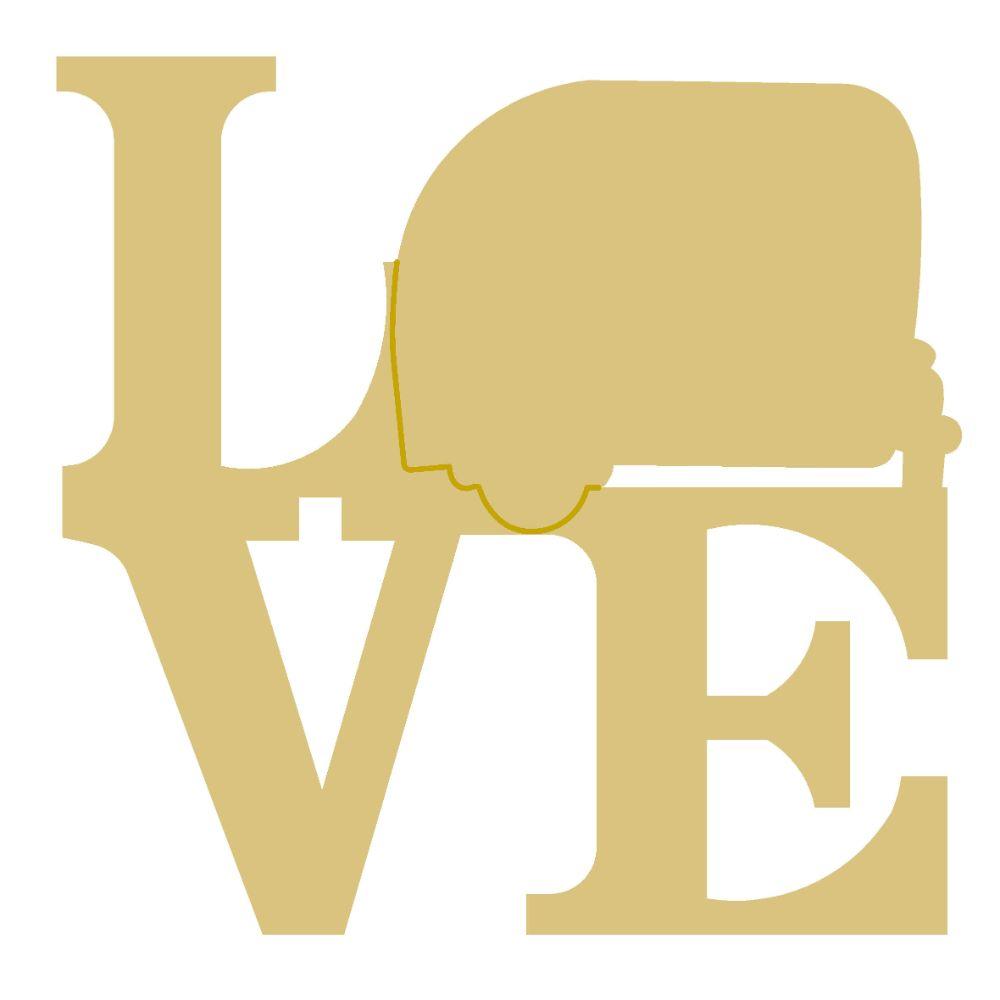 Basic Shape Love MDF Cutout Love With Camper - Unfinished For DIY