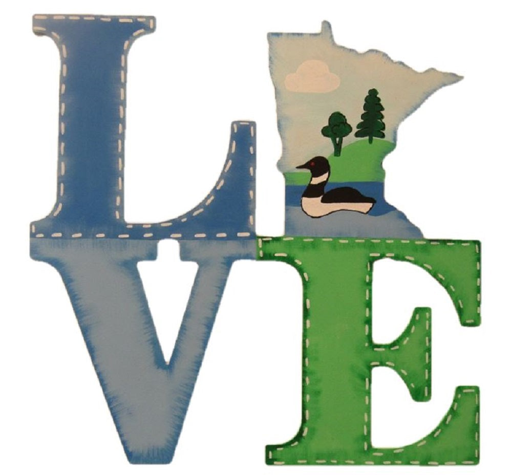 Basic Shape Love MDF Cutout Minnesota Map Silhouette - Unfinished For DIY